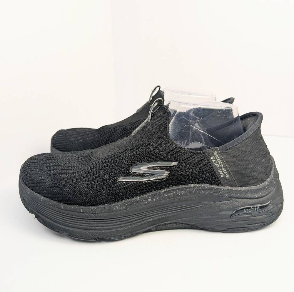 Skechers Black slip-ins archfit stretch knit slip on sneakers women's 9 - Picture 3 of 7